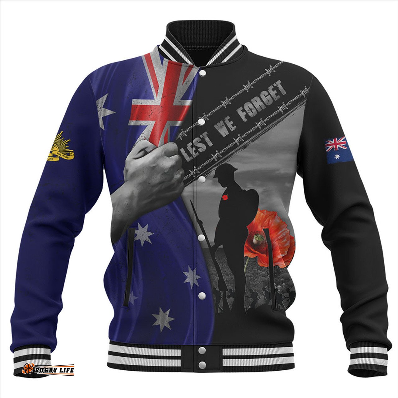 Amazing Aussie Australia Remembrance Day Australian Fallen Heroes Baseball Jacket