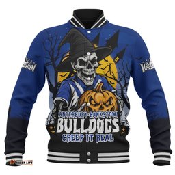 Amazing Aussie Canterbury Bankstown Bulldogs Dark Moon Rugby Halloween Battle Edition Baseball Jacket