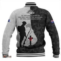 Amazing Aussie Australia Anzac Day Lest We Forget Black Grunge Style Baseball Jacket
