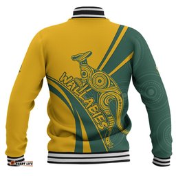 Amazing Aussie Australia Wallabies Squad Aboriginal Pattern Inspired Baseball Jacket