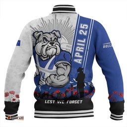 Amazing Aussie Canterbury Bankstown Bulldogs Anzac Day Lest We Forget Strong Fighting Spirit Baseball Jacket