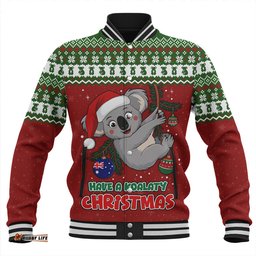 Amazing Aussie Australia Have A Koalaty Christmas Baseball Jacket