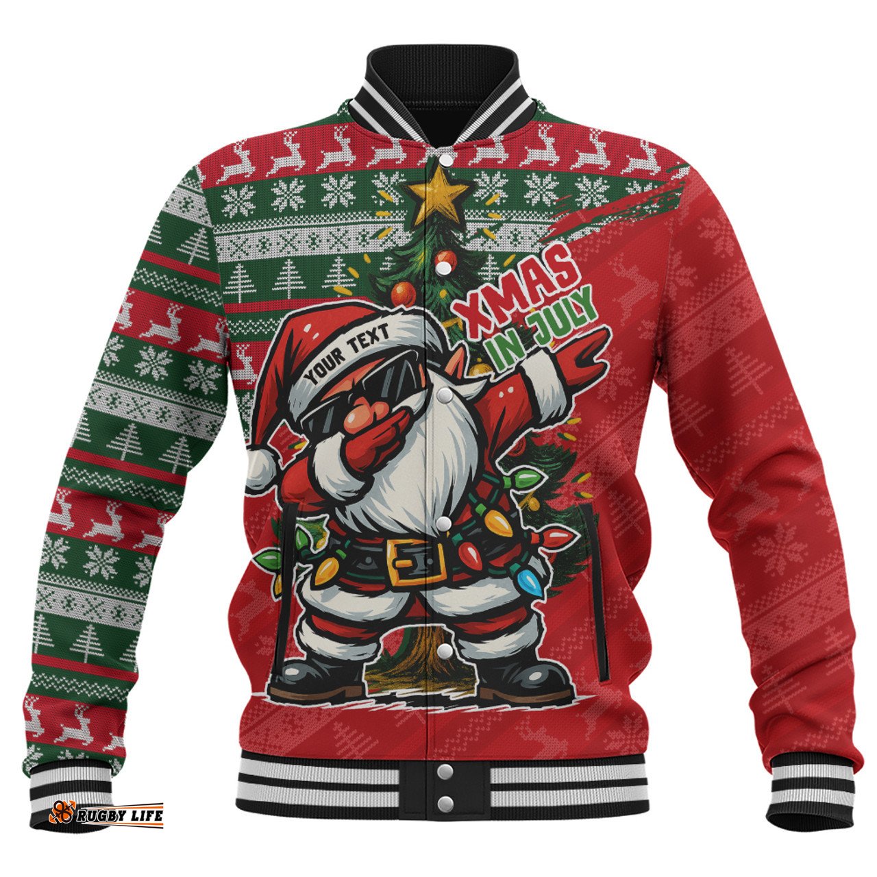 Amazing Aussie Australia Santa Dabs Down Under Xmas In July Edition Baseball Jacket
