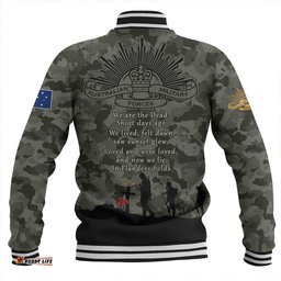 Amazing Aussie Australia Remembrance And Valor Lest We Forget The Fallen Baseball Jacket