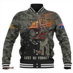 Amazing Aussie Australia Remembrance And Valor Lest We Forget The Fallen Baseball Jacket