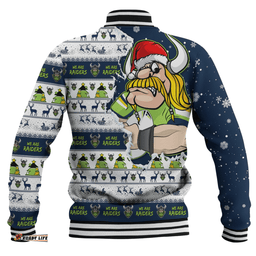 Amazing Aussie Canberra Raiders Merry Ugly Christmas Our Beloved Team Scratch Style Baseball Jacket