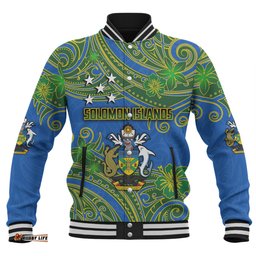 Amazing Aussie Australia South Sea Islanders Solomon Islands Symbol In Polynesian Patterns With Tropical Flowers Style Baseball Jacket