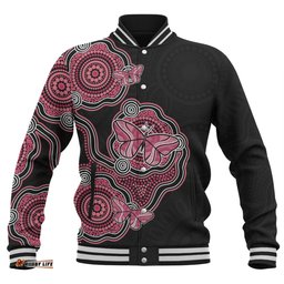 Amazing Aussie Australia Aboriginal Butterfly Dot Art Inspired Baseball Jacket