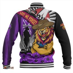 Amazing Aussie Brisbane Lions ANZAC Day Honor Purple Valor And Spirit Baseball Jacket