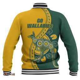 Amazing Aussie Australia Wallabies Custom Go Wallabies Aboriginal Inspired Jersey Yellow Baseball Jacket