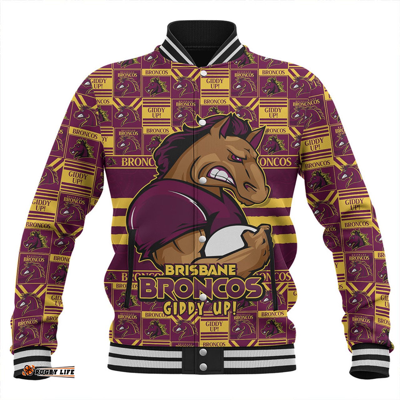 Amazing Aussie Brisbane Broncos Champion���s Pride Comic Style Baseball Jacket
