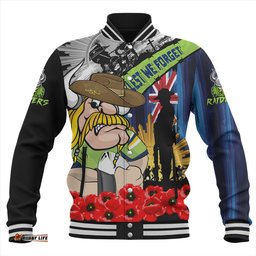 Amazing Aussie Canberra Raiders United In Spirit Anzac Day Tribute Baseball Jacket
