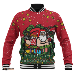 Amazing Aussie Australia Aussie Ugly Christmas Santa Present Baseball Jacket