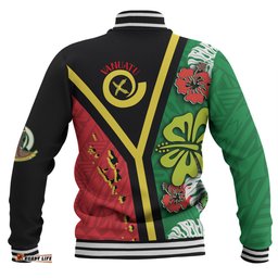 Amazing Aussie Australia South Sea Islanders Vanuatu Flag With Habiscus Flowers Baseball Jacket