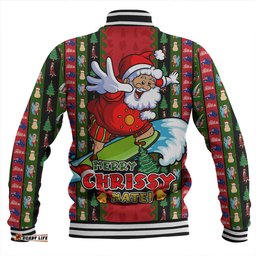 Amazing Aussie Australia Merry Chrissy Mate Santa Claus Surf Edition Baseball Jacket