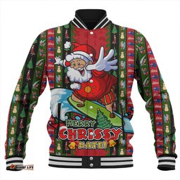 Amazing Aussie Australia Merry Chrissy Mate Santa Claus Surf Edition Baseball Jacket