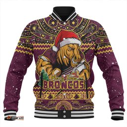 Amazing Aussie Brisbane Broncos Aboriginal Xmas Special Ugly Christmas Style Baseball Jacket