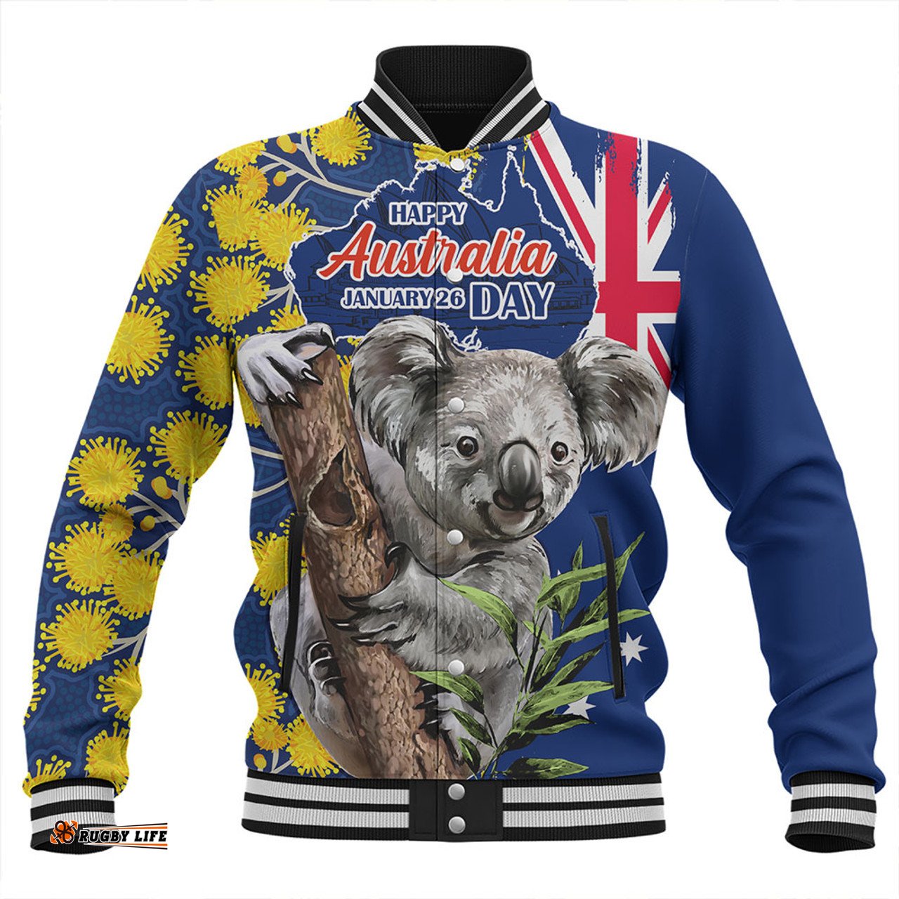 Amazing Aussie Australia Australia Day Koala Golden Wattle Edition Baseball Jacket
