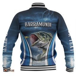 Amazing Aussie Australia Fishing Custom Jumping Barramundi Fishing Baseball Jacket