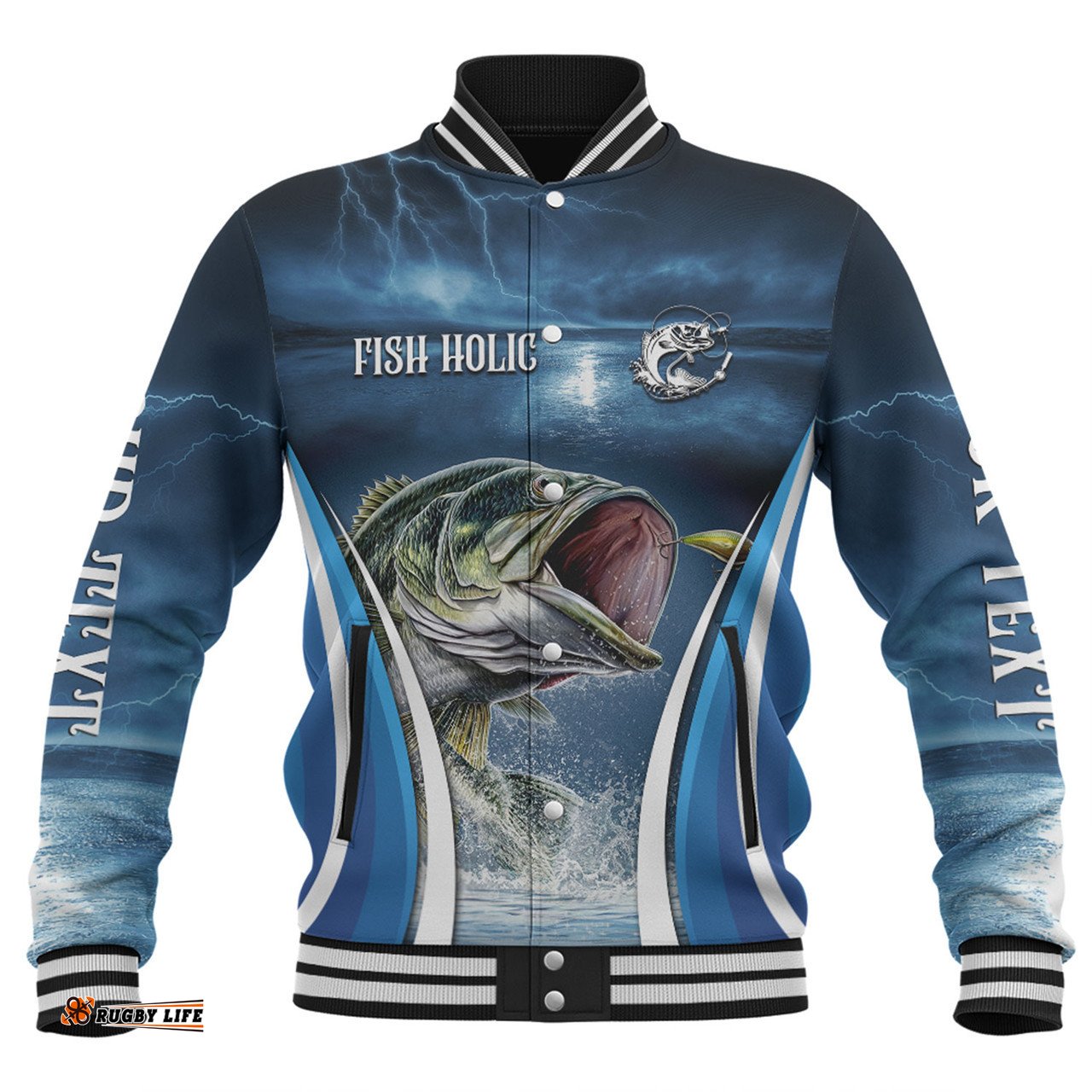 Amazing Aussie Australia Fishing Custom Jumping Barramundi Fishing Baseball Jacket