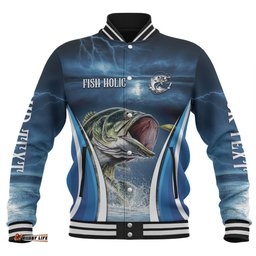 Amazing Aussie Australia Fishing Custom Jumping Barramundi Fishing Baseball Jacket