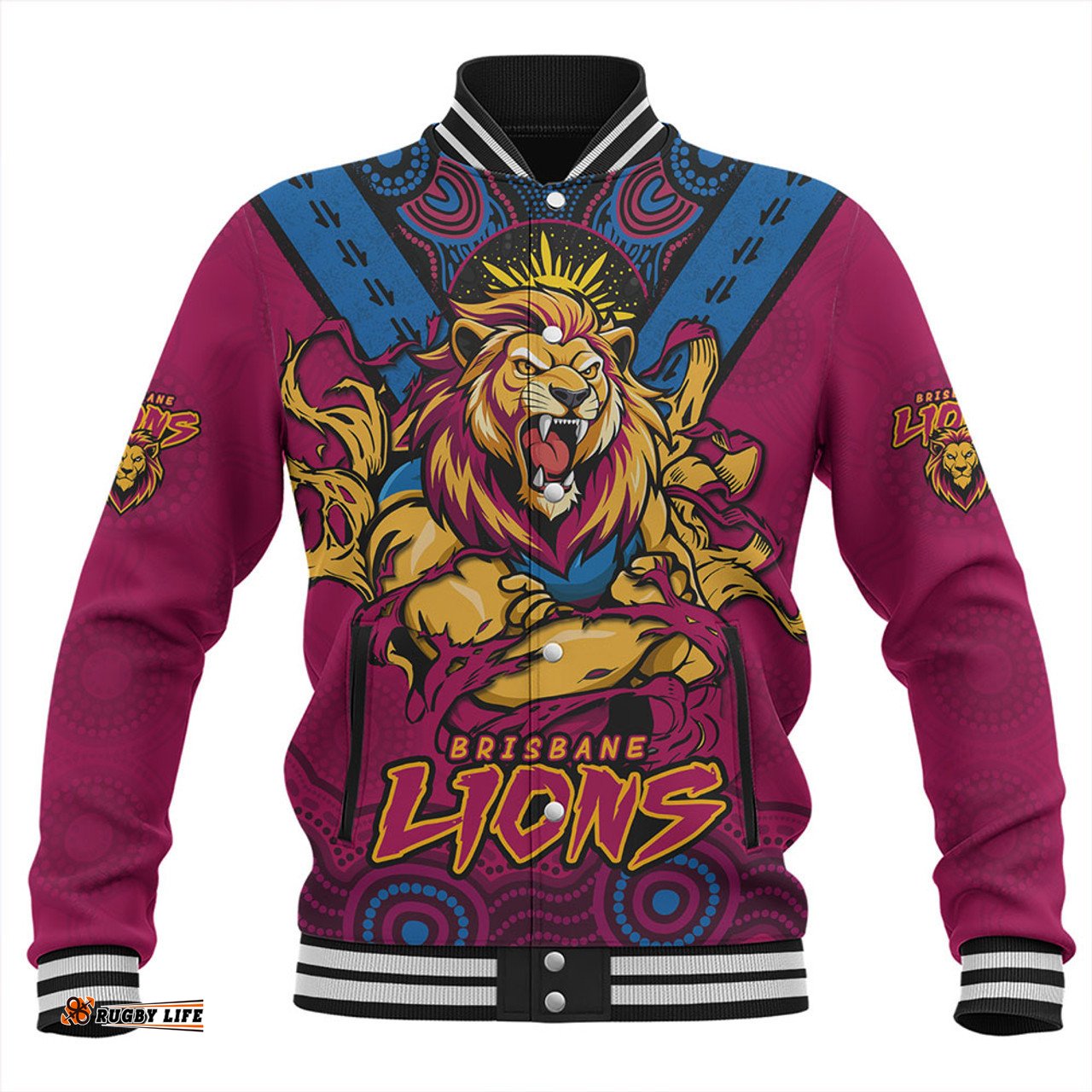 Amazing Aussie Brisbane Lions Ripped Legacy Of The Game Baseball Jacket