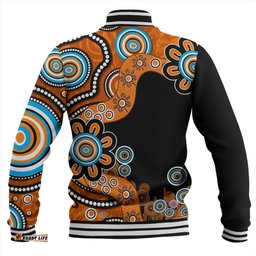Amazing Aussie Australia Aboriginal Indigenous Dot Painting Orange Baseball Jacket