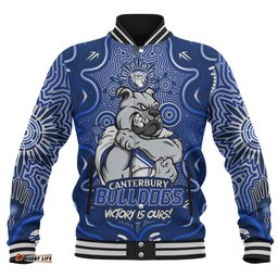Amazing Aussie Canterbury Bankstown Bulldogs Aboriginal Pattern Inspired Victory Is Ours Baseball Jacket
