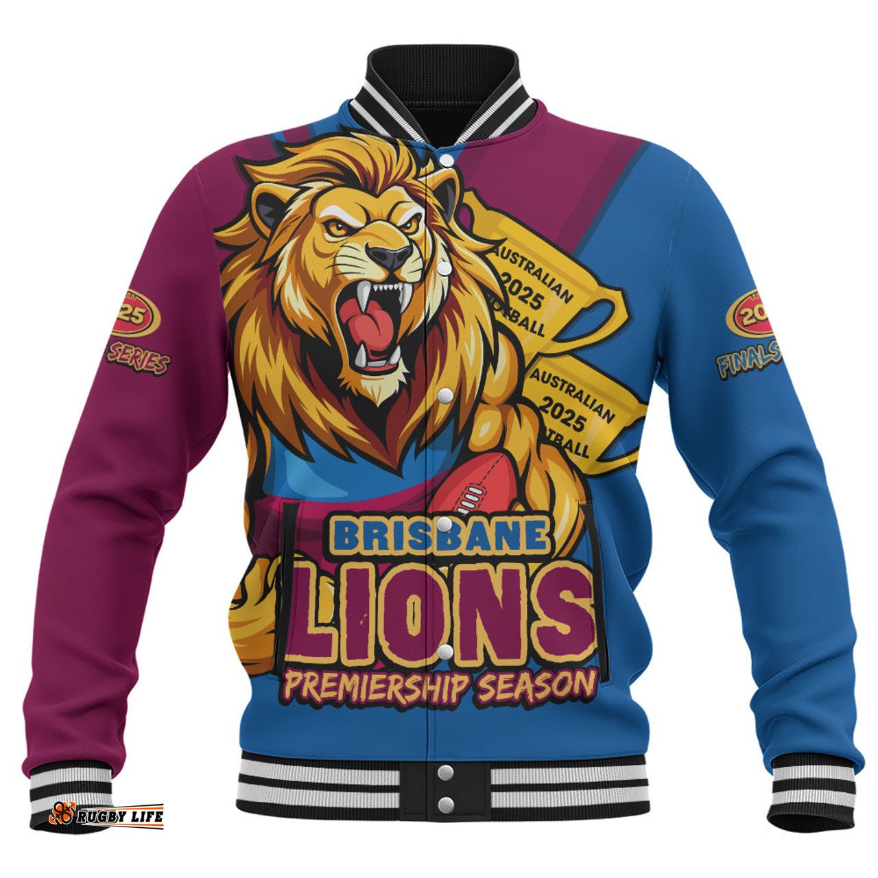 Amazing Aussie Brisbane Lions Australian Football Finals Premiership Spirit Baseball Jacket