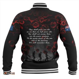Amazing Aussie Australia Anzac Day Poppy Pride Honoring The Fallen Baseball Jacket
