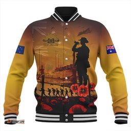 Amazing Aussie Australia ANZAC Day Guardian Of The Dawn Baseball Jacket