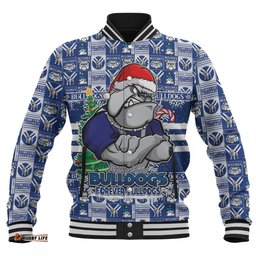 Amazing Aussie Canterbury Bankstown Bulldogs Merry Ugly Christmas Comic Style Baseball Jacket