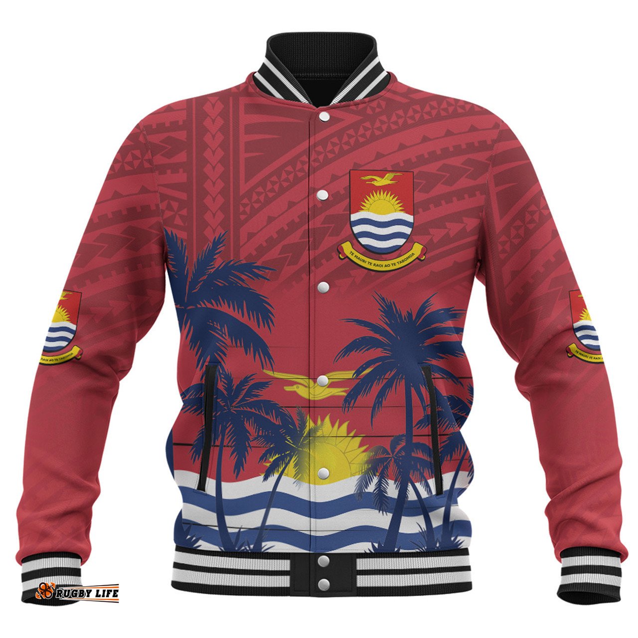 Amazing Aussie Australia South Sea Islanders Gilbert Islands In Polynesian Pattern With Coconut Trees Baseball Jacket
