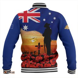Amazing Aussie Australia Lest We Forget Remembrance Day Tribute Baseball Jacket