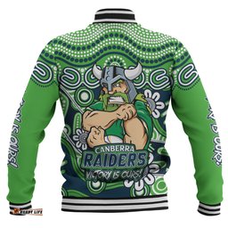 Amazing Aussie Canberra Raiders Aboriginal Inspired Tough Fan Rugby For Life Baseball Jacket