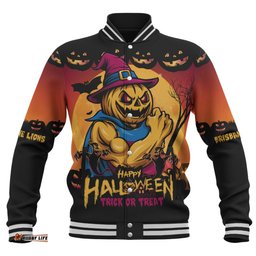 Amazing Aussie Brisbane Lions Dark Pumpkin Halloween Spirit Baseball Jacket