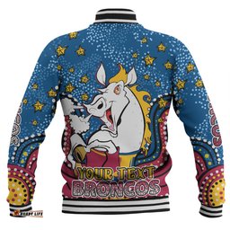 Amazing Aussie Brisbane Broncos Custom Custom With Aboriginal Inspired Style Of Dot Painting Patterns Baseball Jacket