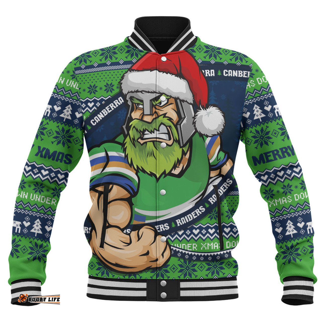 Amazing Aussie Canberra Raiders Ugly Knit Style For Christmas Game Fans Baseball Jacket