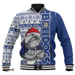 Amazing Aussie Canterbury Bankstown Bulldogs Merry Ugly Xmas Nordic Pattern Style Baseball Jacket