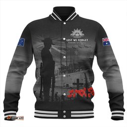 Amazing Aussie Australia Sunset Of Sacrifice And Remembrance Day Honor Black Baseball Jacket