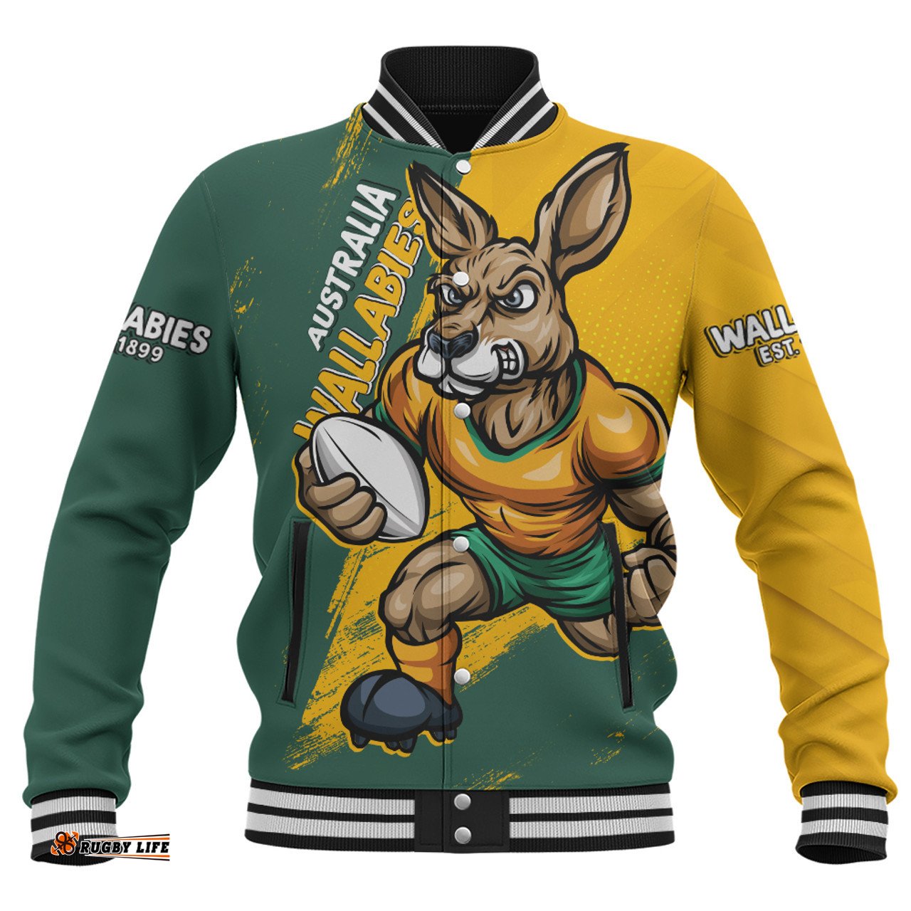 Amazing Aussie Aussie Wallabies Unstoppable Wallabies Spirit Of The Championship Yellow Baseball Jacket