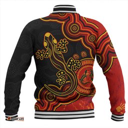 Amazing Aussie Australia Aboriginal Lizard Dreaming Outback Red Baseball Jacket
