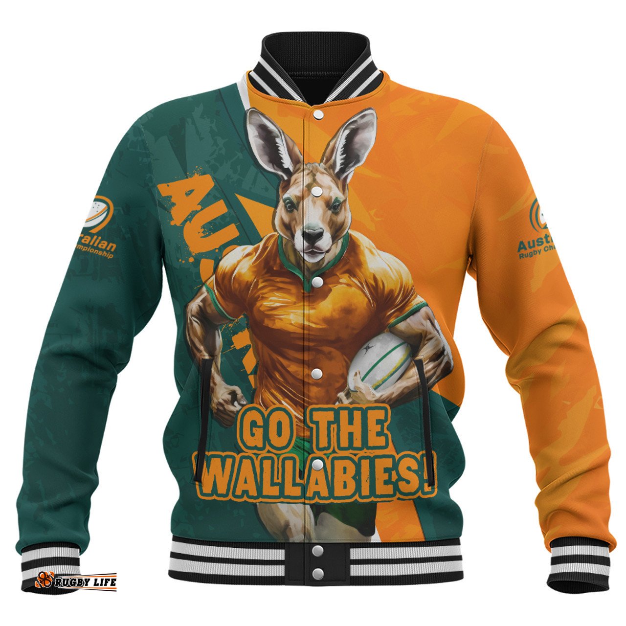 Amazing Aussie Aussie Wallabies Australian Roar The Rugby Championship Battle Orange Baseball Jacket