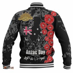 Amazing Aussie Australia Anzac Custom Lest We Forget Black Style Jacket Baseball Jacket