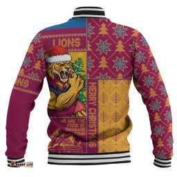 Amazing Aussie Brisbane Lions Merry Christmas Knit Style Festive Spirit Baseball Jacket