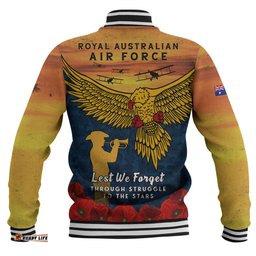 Amazing Aussie Australia Anzac Day Lest We Forget Royal Australian Air Force Baseball Jacket