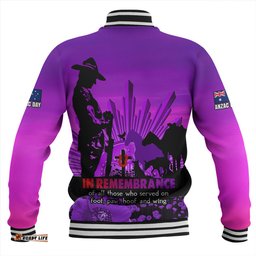 Amazing Aussie Australia Anzac Day Animal Companions Forever Remembered Baseball Jacket
