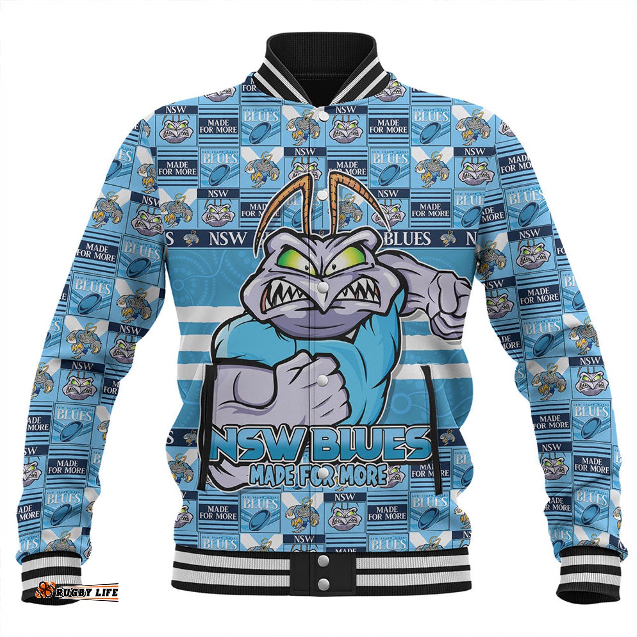 Amazing Aussie New South Wales Blues Champion���s Pride Comic Style Baseball Jacket