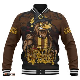 Amazing Aussie Hawthorn Full Moon Fever Halloween Supporter Baseball Jacket
