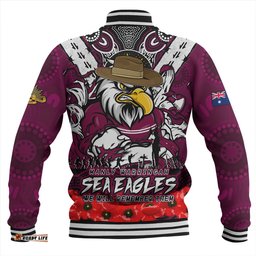 Amazing Aussie Manly Warringah Sea Eagles Ripped Legacy Of The Game The ANZAC Spirit Lives On Baseball Jacket